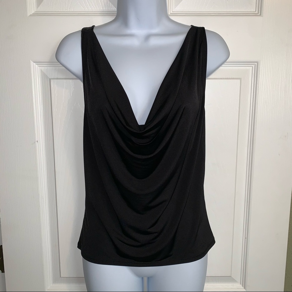 Express Black Cowl Neck Cross Back Tank Size M